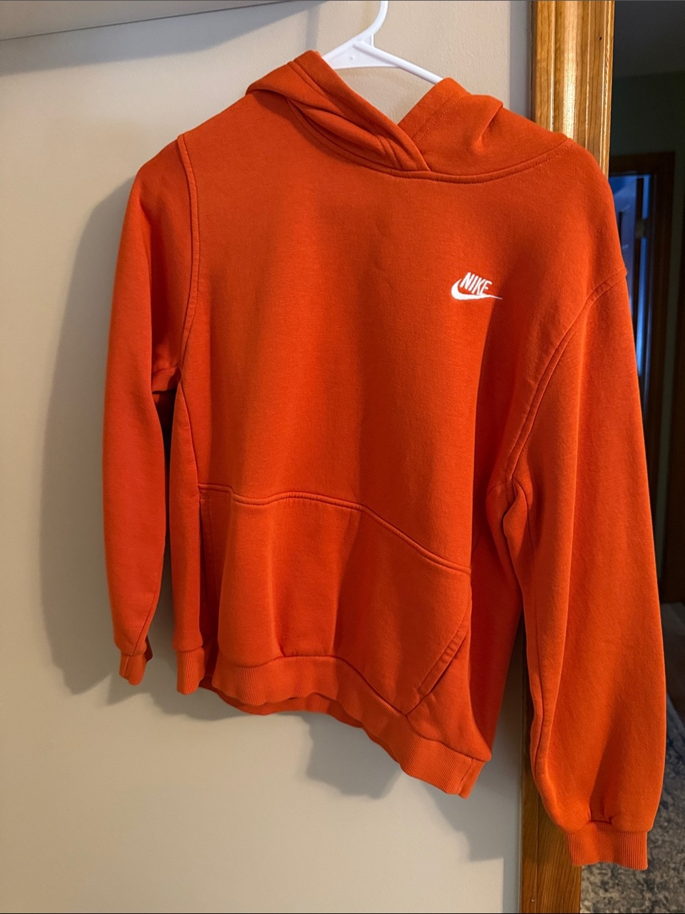 Nike Men's Orange Zip-Up Sweater Hoodie